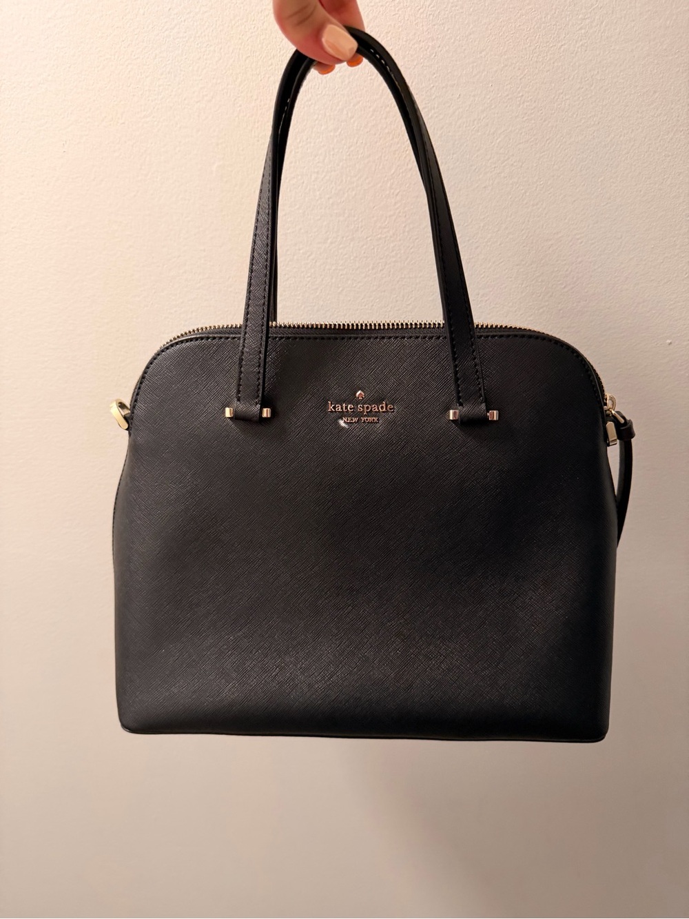 kate spade Black Saffiano Dome Satchel
